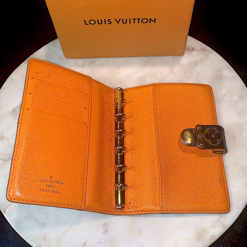 LOUIS VUITTON MONOGRAM AGENDA KOALA PM 2006 PLANNER ORANGE CROSS-GRAIN LEATHER - Picture 9 of 15